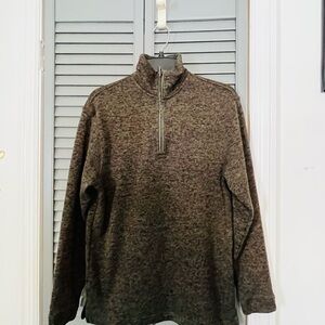 Men's Quarter-Zip Pullover Sweater - Brown